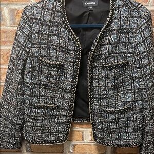 Express Black and White Tweed Jacket